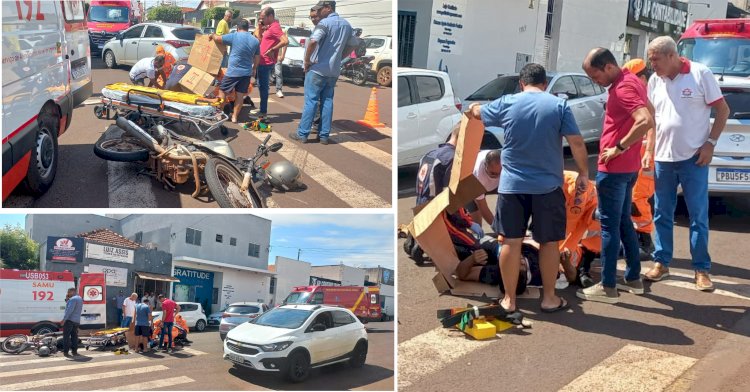 Corpo de Bombeiros Realiza Atendimento a Vítima de Acidente de Motocicleta no centro de Ituiutaba